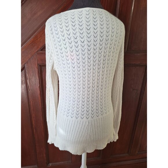 Express Cream Knit Sweater For Women L Wool Angora - Picture 2 of 7